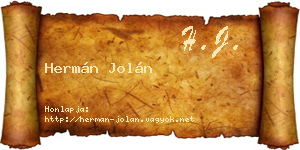 Hermán Jolán névjegykártya